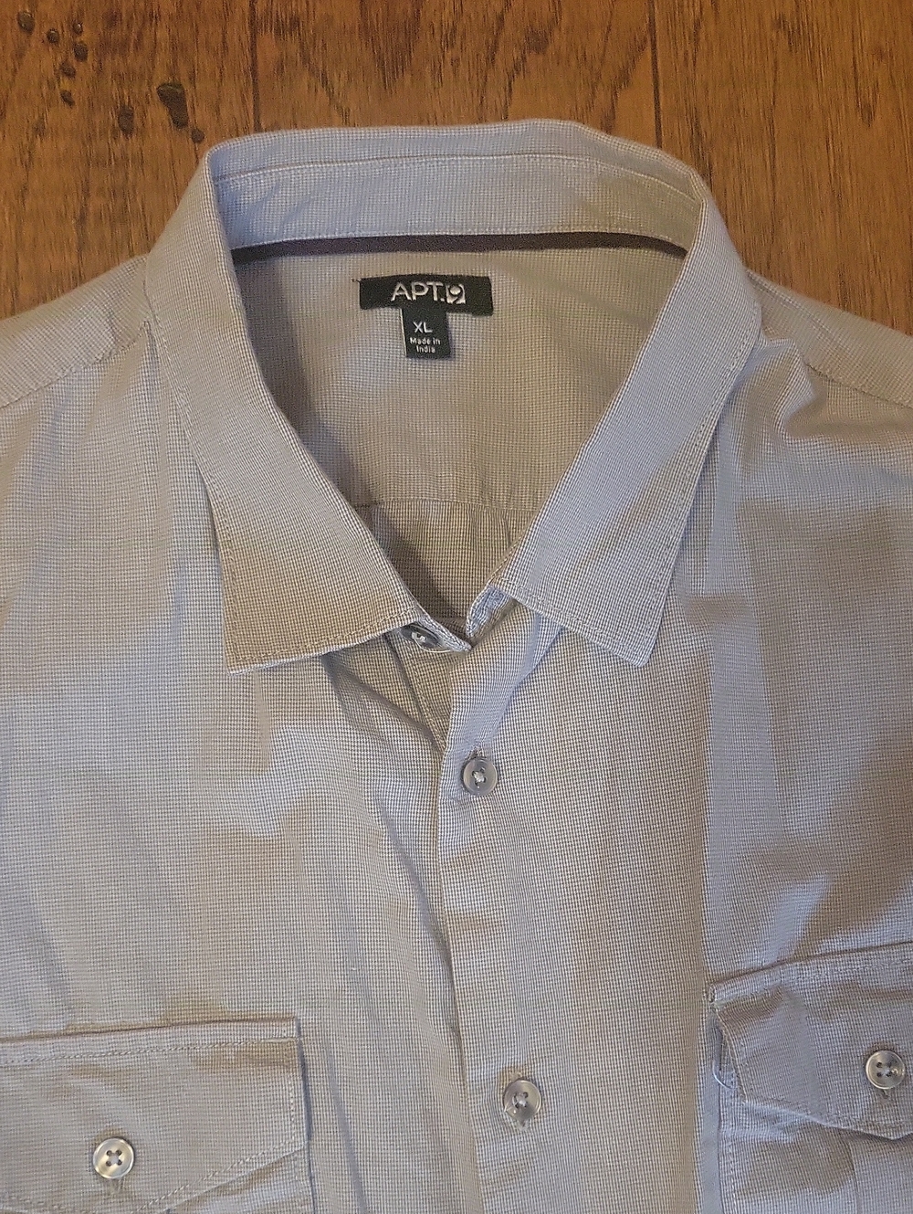 Apt. 9 Light Gray Micro-Check Dress Shirt